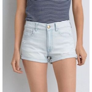 NWT Womens American Eagle AEO Denim Hi-Rise Shortie Super Stretch Jean Shorts  2